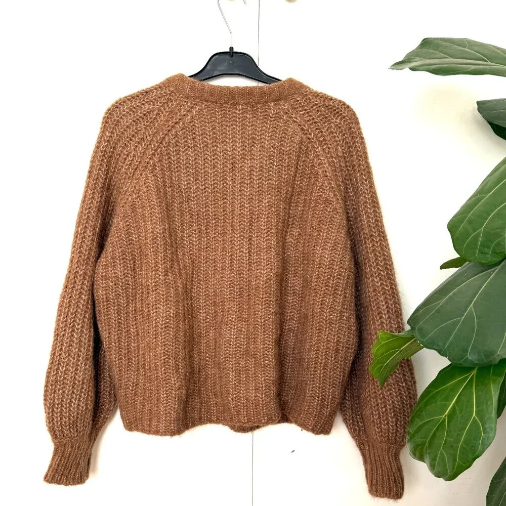 Sezane Emile Cardigan Mottled Camel - Size S - Picture 3 of 6